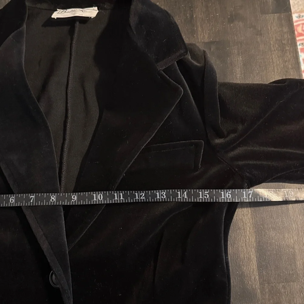 Vintage Butte Knit Black Velvet 2 Button Blazer Size Medium